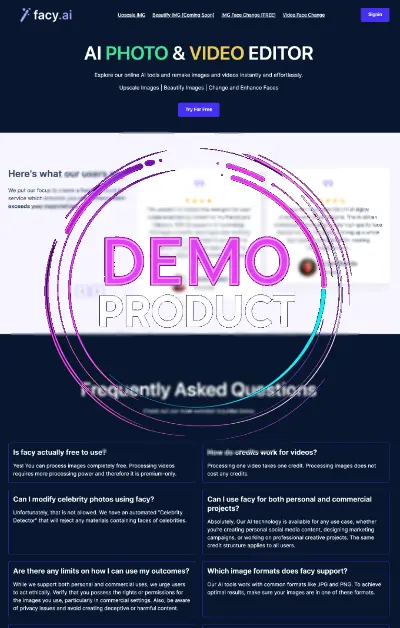 facy-ai-review-demo-home